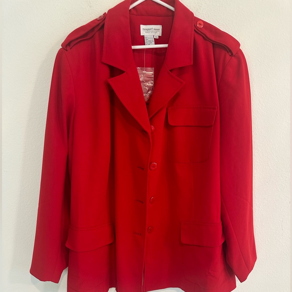 Newport News Vibrant Red Blazer